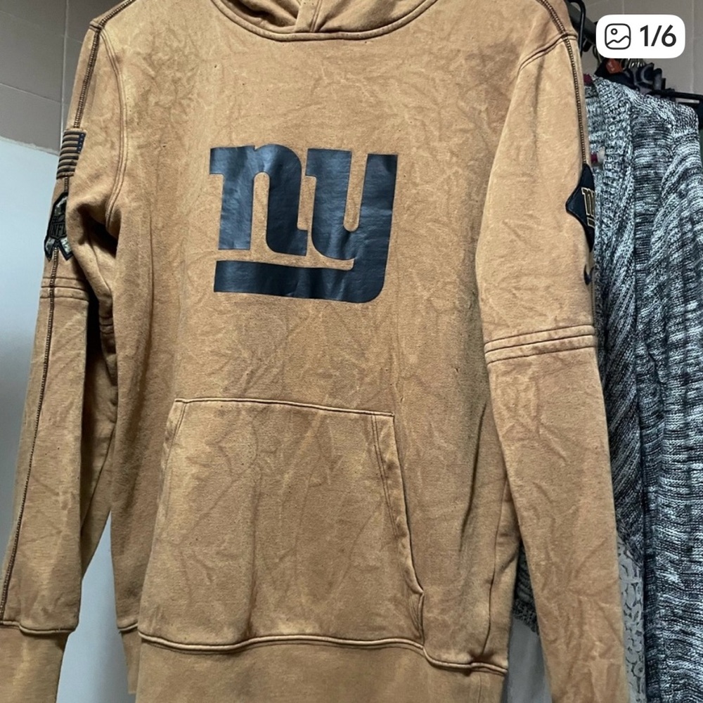 Nike Tan Hoodie with Black Logo Size M